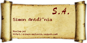 Simon Antónia névjegykártya